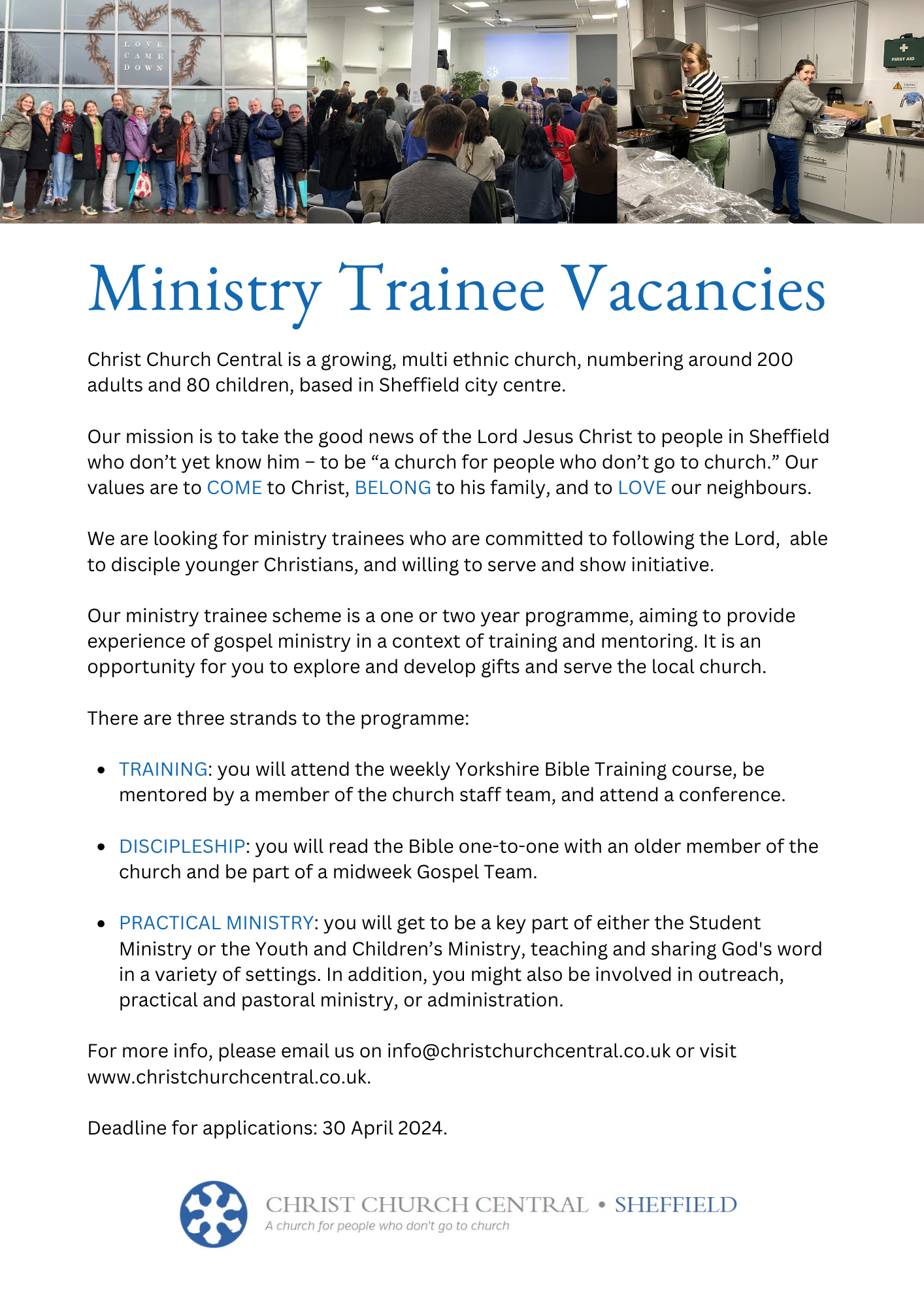 Ministry trainee ad