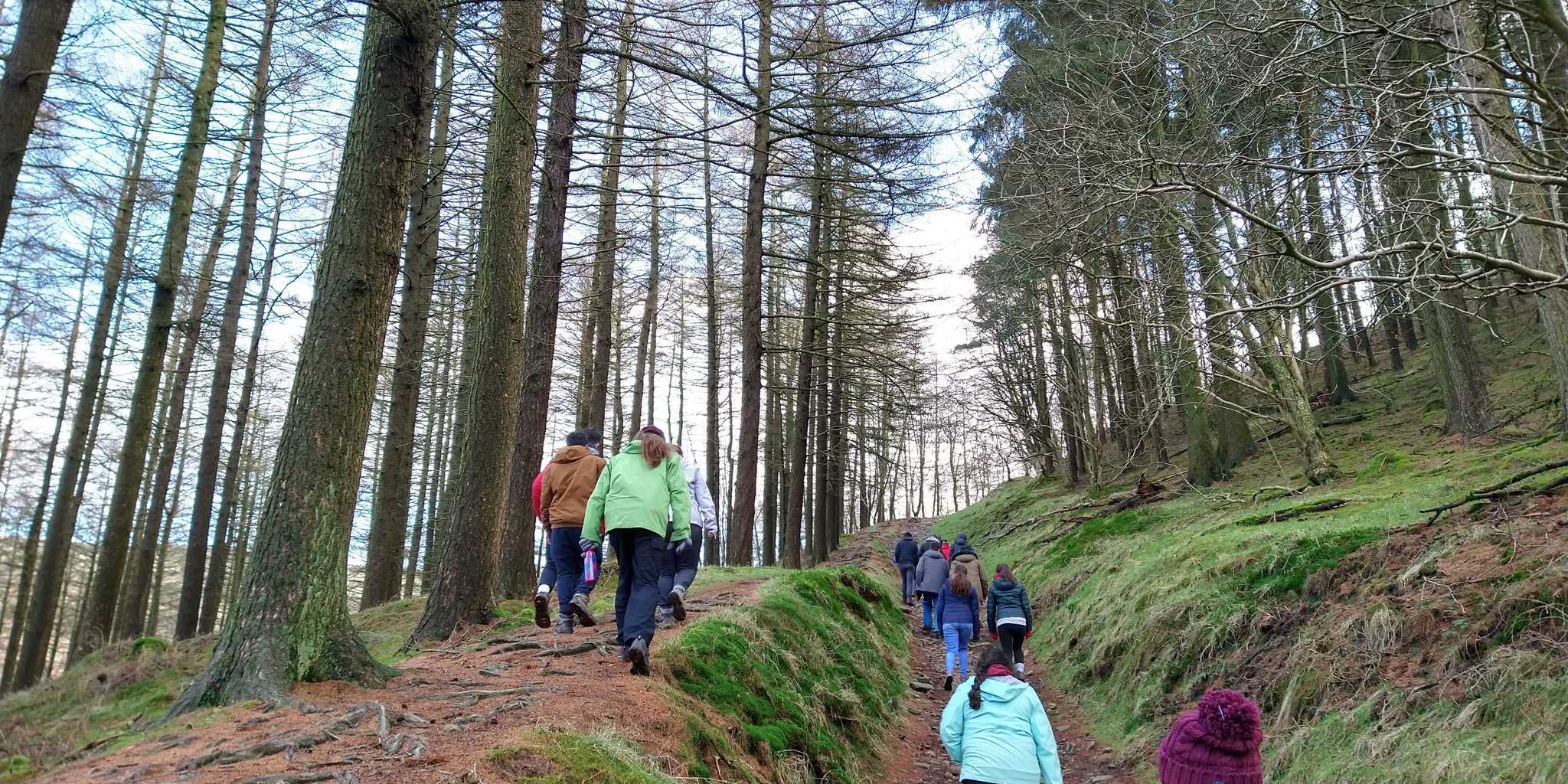 Students walking in the Peaks